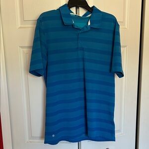 Men’s adidas Striped Performance Polo - Light Blue - Size L